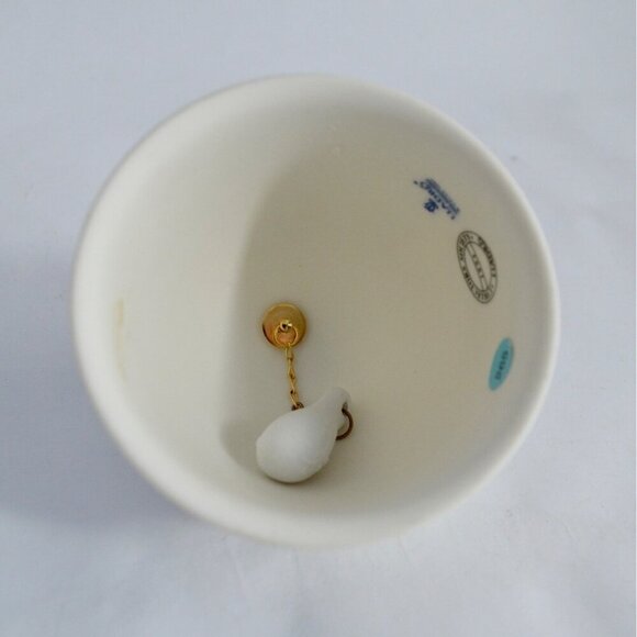 Lladro White Blue Embossed Bell Ceramic Ornament - Picture 4 of 4